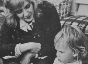 Priscilla Wheeler with her young daughter.